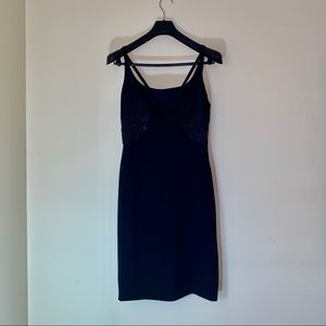 Travilla black beaded dress with jacket